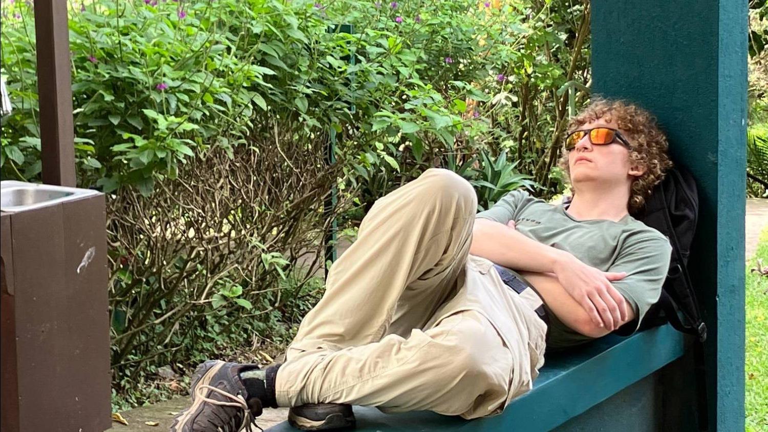 Photo of a student napping in Costa Rica